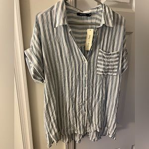 Striped Button Up Blouse